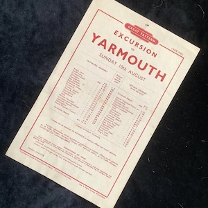 Volantino originale delle ferrovie britanniche del 1958 Kings Lynn Hillington Fakenham Cromer Holt Melton Constable Aylsham Yarmouth