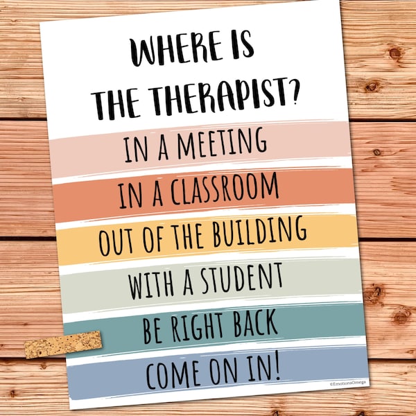 Therapist Door Sign - Where Is The Counselor, Therapy Office Decor Printable Poster