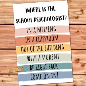 School Psychologist Door Sign Where Is The School Psychologist Therapy Office Decor INSTANT DOWNLOAD