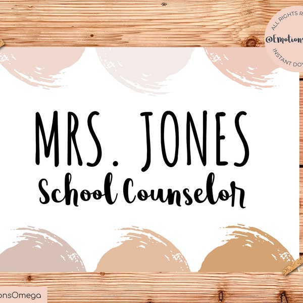 Personalized Name Print for School Counselor, School Psychologist, Teacher, School Nurse, Psychology Office Decor, Muted Colors Custom Sign