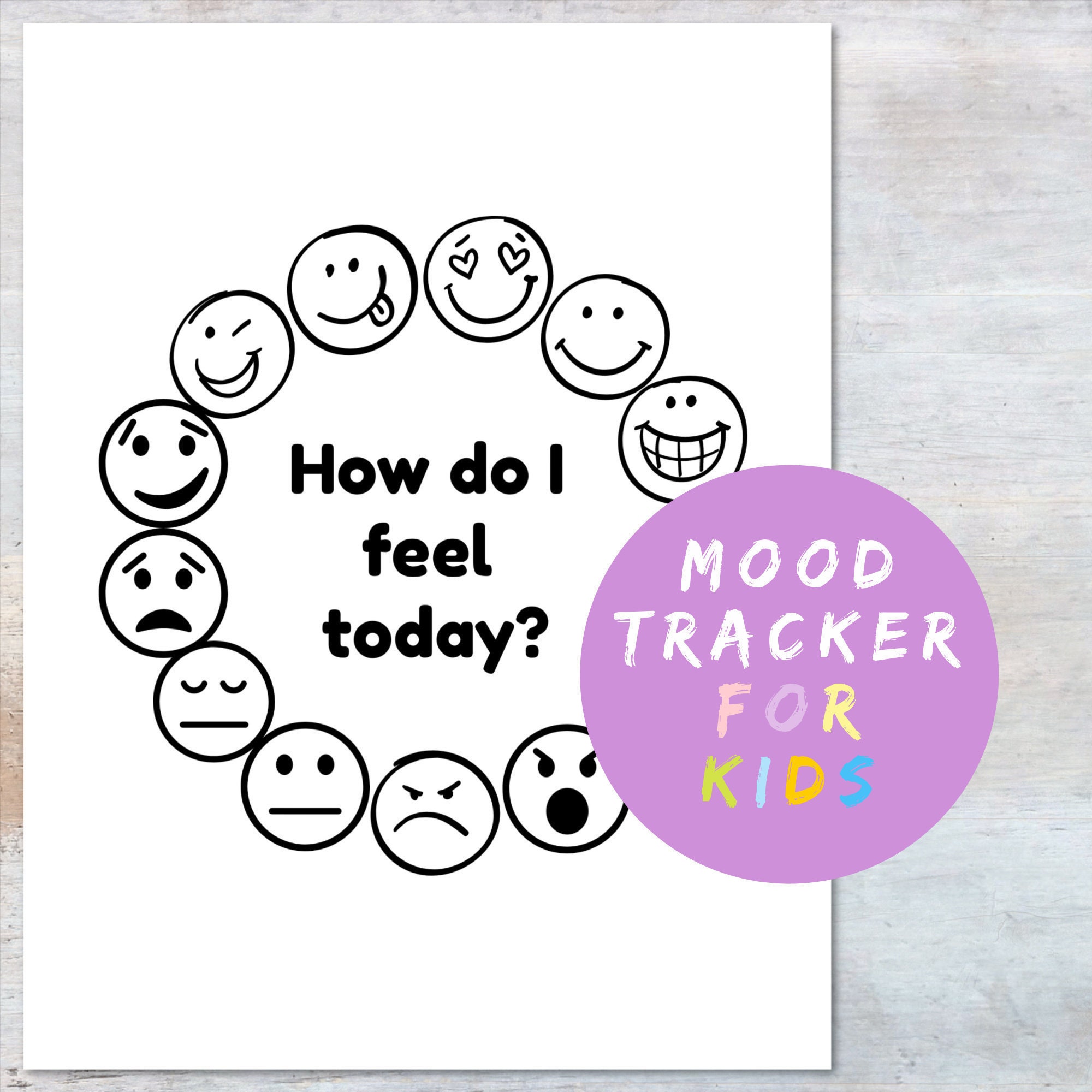 Feeling Poster Download Printable Emotions Wheel for - Etsy
