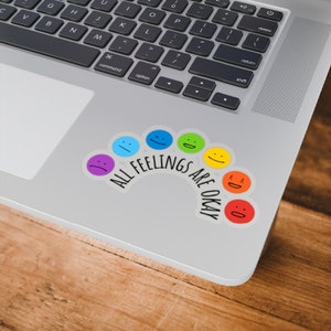 Feelings Wheel Sticker Wheel Of Emotions Laptop Mental Health Therapist Gift Psychotherapy School Counselor Office Decor