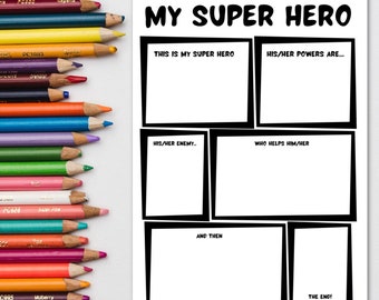 Counseling Resources Classroom Activity, Play Therapy Printable Activity Coping Skills For Kids, My Super Hero Homemade Comics
