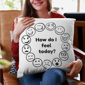Emotions Wheel Pillow Counseling Office Decor Therapist Gift Feeling Chart for kids