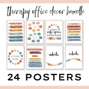 Therapy Office Decor: Mega Bundle of 24 School Counseling Posters for Psychologists, School Counselors, Social Workers, and More