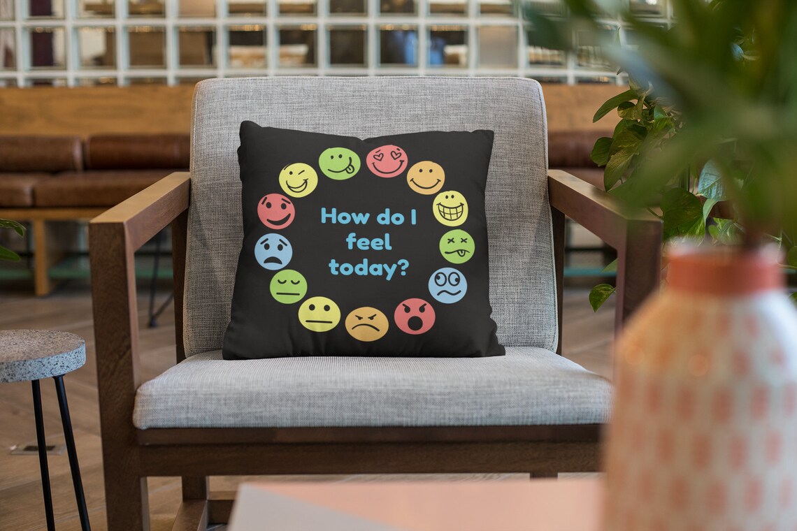 Emotions Pillow Feelings Chart Pillow For Children's Room Etsy