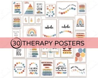 30 Therapy Office Decor Posters for School Psychologist, Counselor, Social Worker - Mental Health ,   INSTANT DOWNLOAD