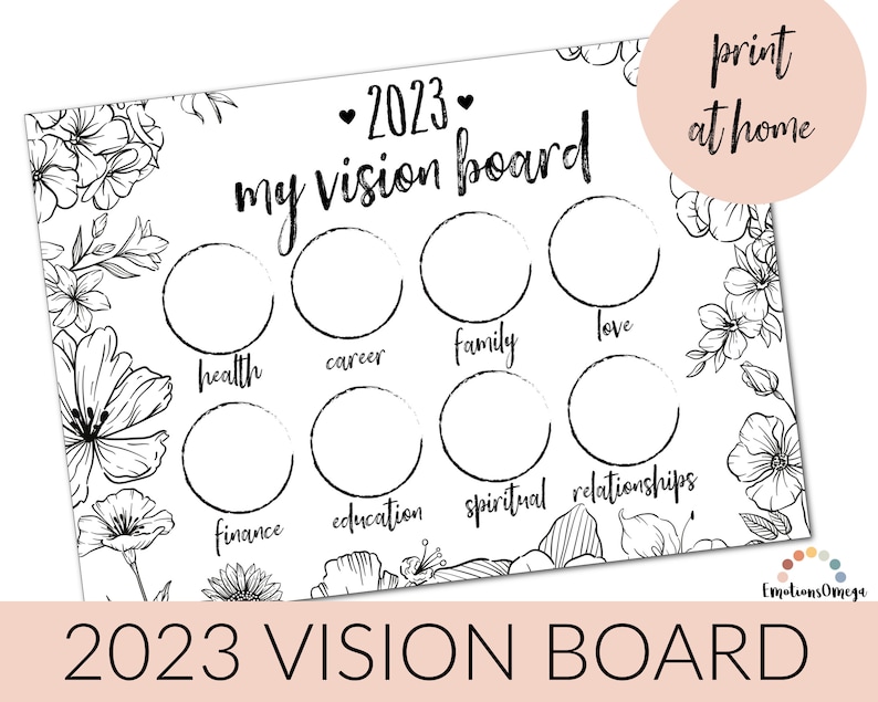 2023 Printable Vision Board: Printable Dream Board in Simple - Etsy