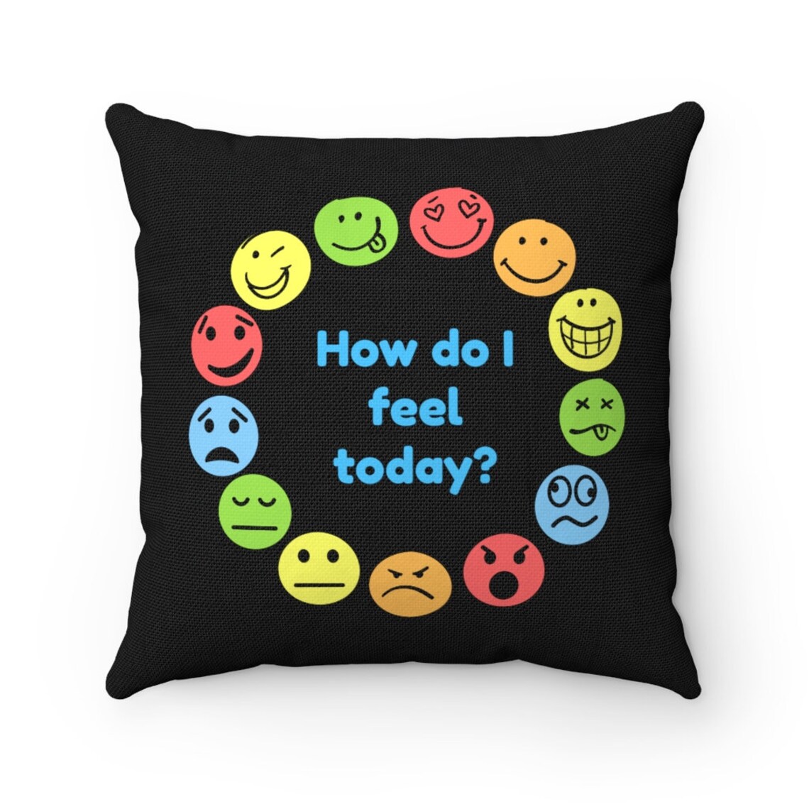 Emotions Pillow Feelings Chart Pillow For Children's Room Etsy