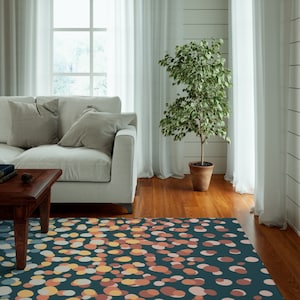 Abstract boho Rug, Colorful Rug for Therapy Office Decor or Living room