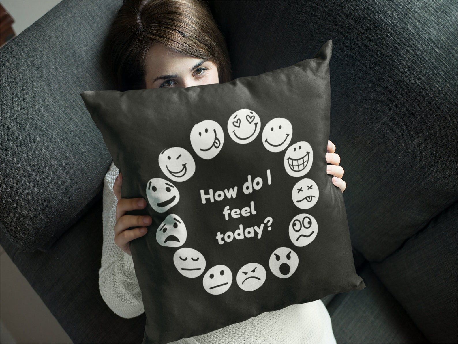 Feelings Wheel Pillow Therapist Gift Emotions Wheel Pillow Etsy