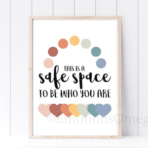 Safe Space Printable Poster Counseling Office Decor School Psychologist Safe Space Sign