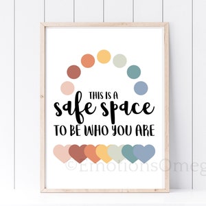 Safe Space Printable Poster Counseling Office Decor School Psychologist Safe Space Sign