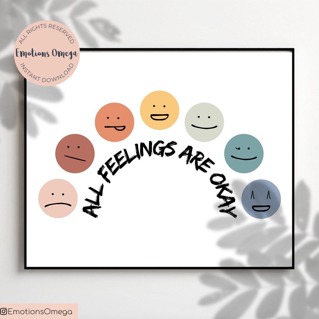 All Feelings Are Okay Psychology Poster School Counselor - Etsy