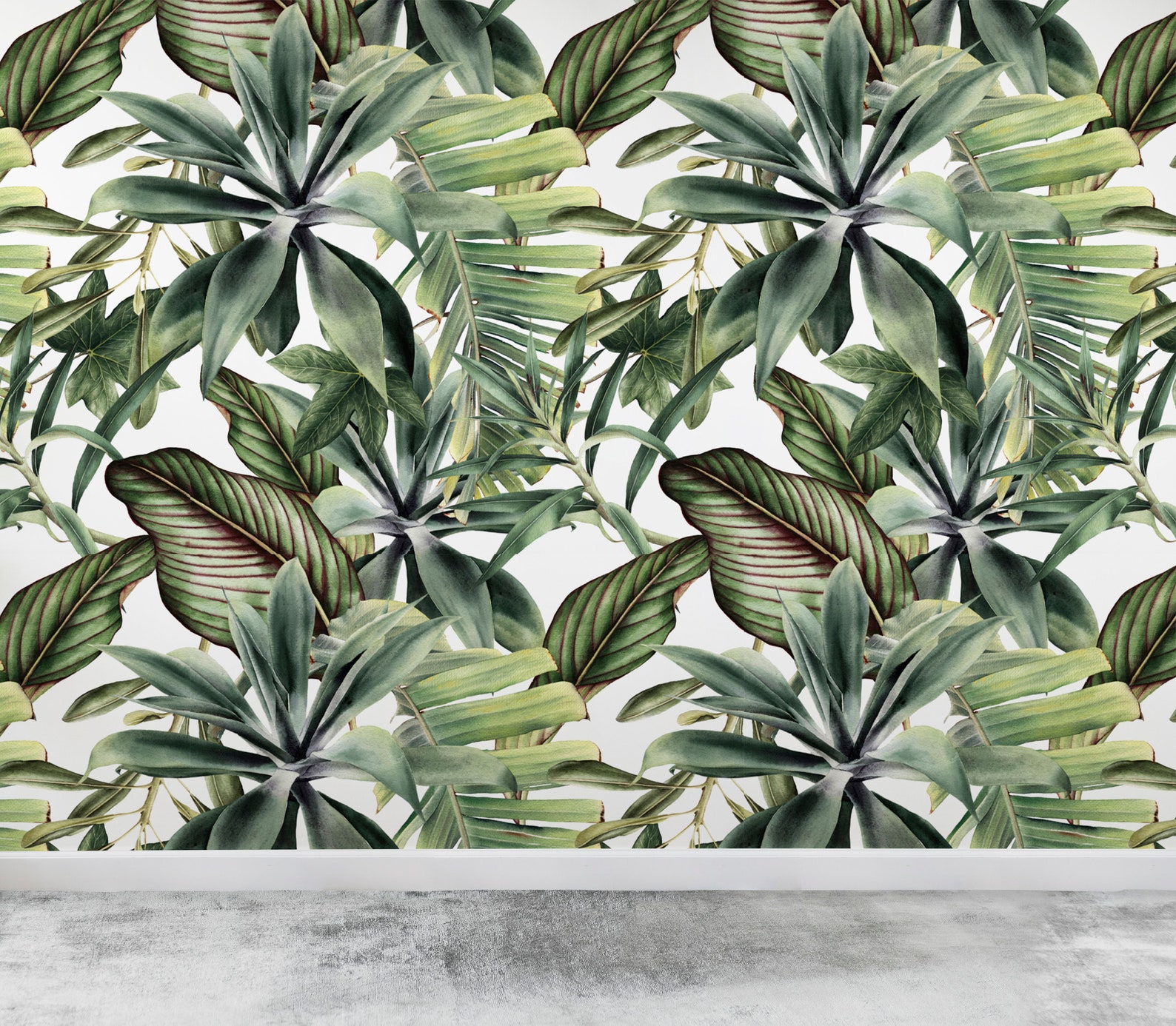 Leaf Wallpaper Tropical Wallpaper Jungle Wallpaper Greenery | Etsy