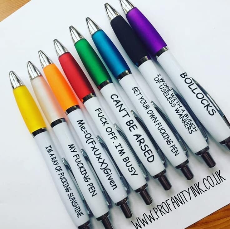 Quality, Rude, Adult Humour, Profanity Ballpoint Pens. Fun Gift Idea.…