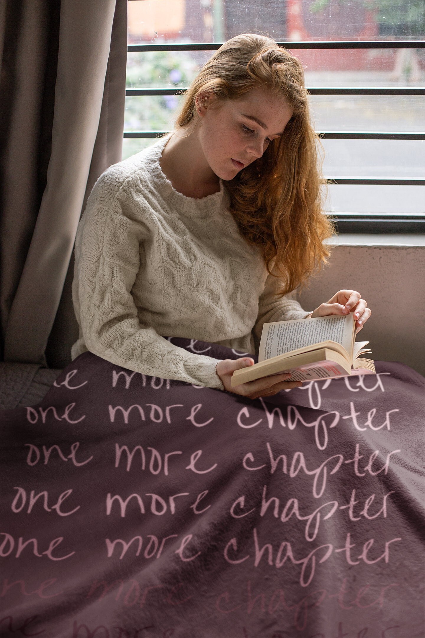 Maroon One More Chapter Book Reading Blanket for Bookworm Gifts Bookish