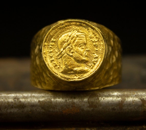 Gold plated coin ring sale