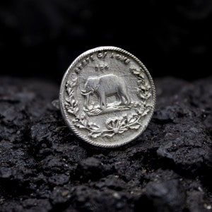 Ancient Greek Art  Elephant Signet Coin Ring | 925 Sterling Silver | Roman Elephant Jewelry  | Hammered Coin Ring | Vintage Gift  by Pellada