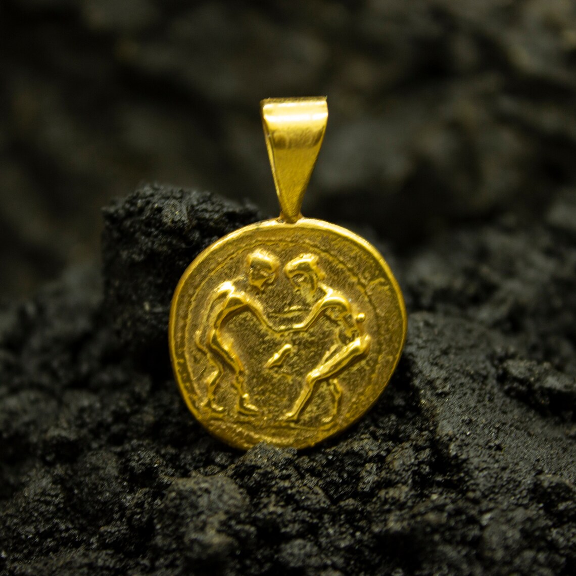 Ancient Greek Hercules Signet Coin Pendant | 925 Sterling Silver ...