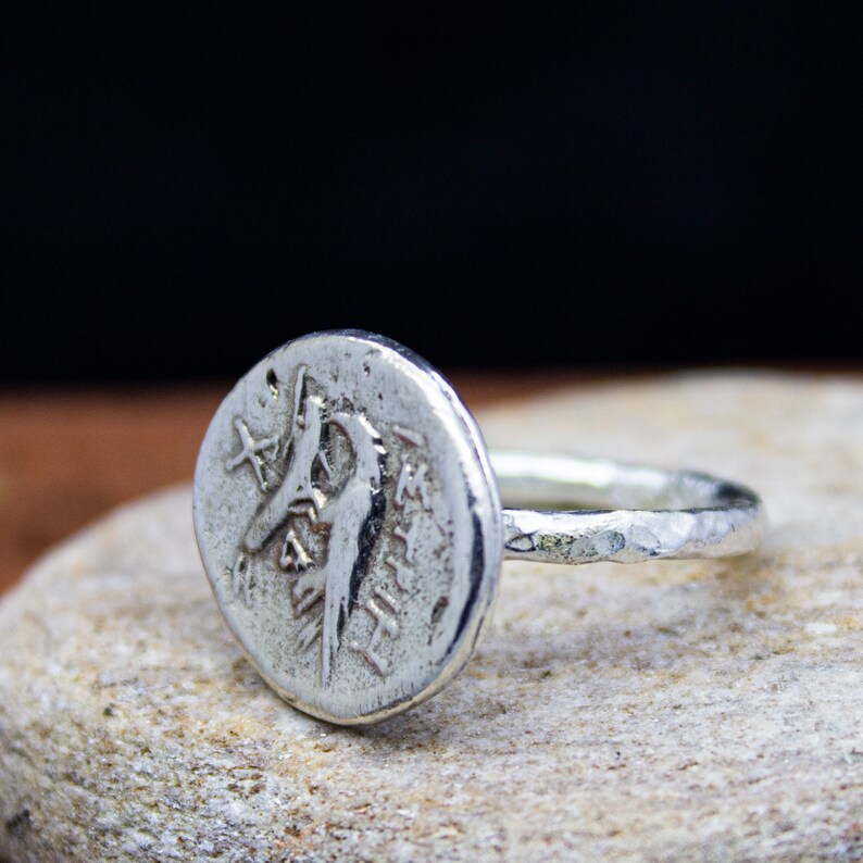 Ancient Roman Hawk Signed Coin Ring | 24K Gold Plated 925 Sterling ...