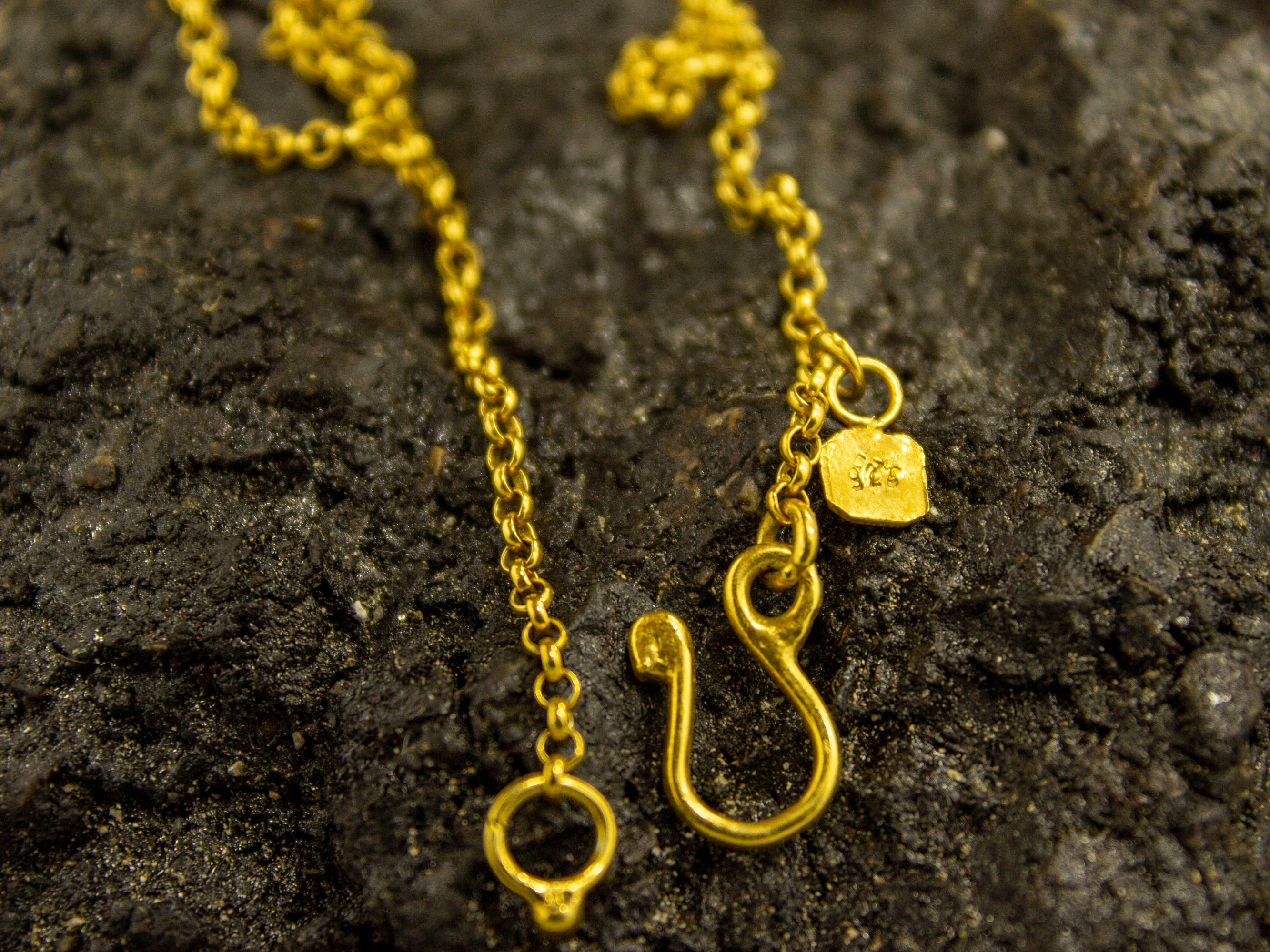 Handmade Silver Necklace | 925 Sterling Silver 24K Gold | Unisex Chain for Pendant | Handcrafted Necklace | Gold Plated Chain by Pellada