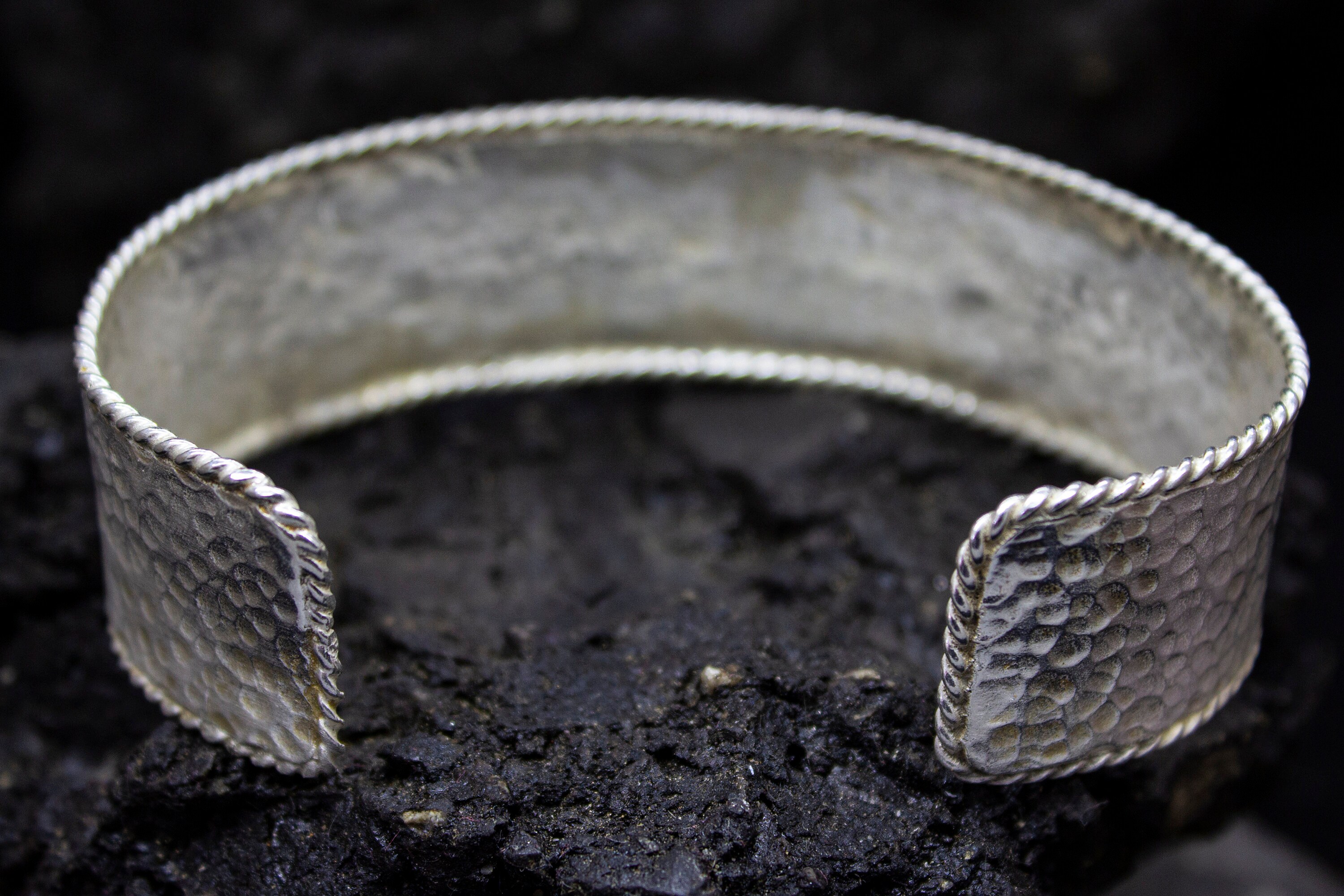 Bracelet Manchette En Argent Sterling 925 Avec Agate Bâton - Fait Main, Ajustable