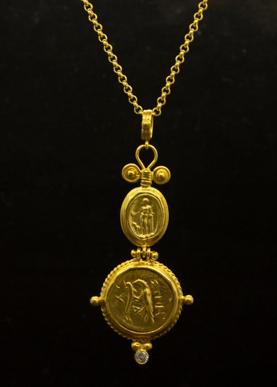 LUV AJ Evil Eye Double Coin Necklace ~ 14K Gold Plated – Show Me Your Mumu