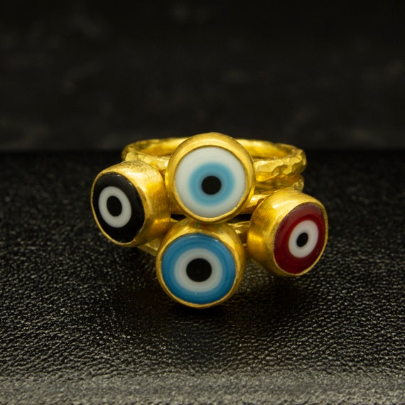 PERIMADE Anello A Fascia Malocchio Placcato Oro, In Argento - Foto 11