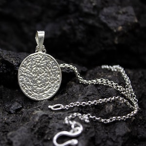 Greek Phaistos Disc Pendant | 925 Sterling Silver 24K Gold Plated | Ancient Medallion Necklace | Coin Jewelry | Mythology Ring by Pellada