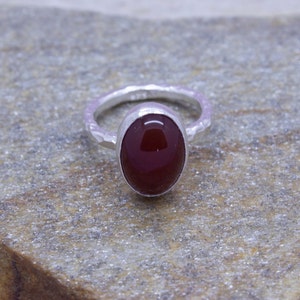 Anatolian Handcrafted Agate Stone Ring 925 Sterling Silver Handcrafted Hammered Ancient Gemstone Ring Women&#39;s Day Gift by Pellada