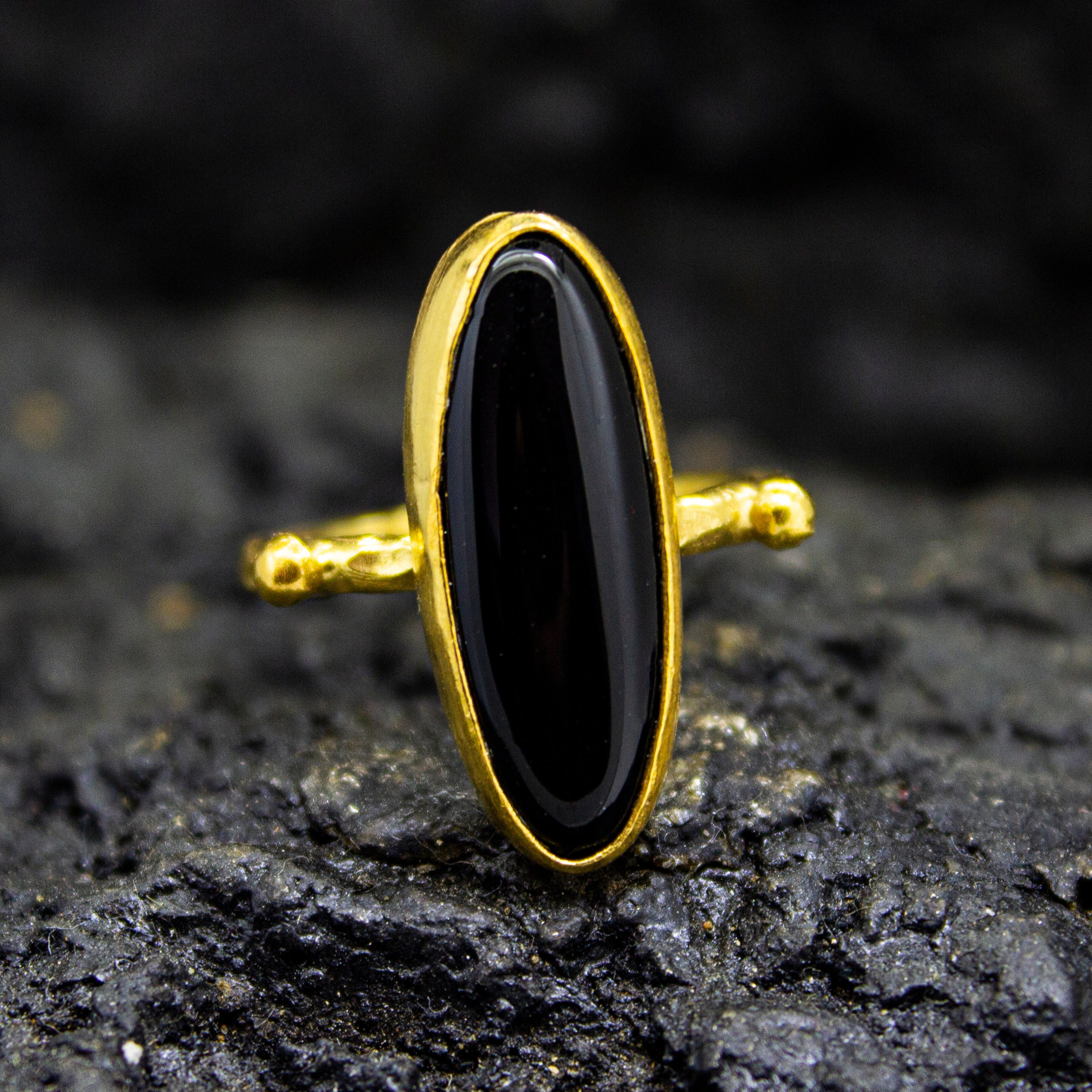 Black Onyx Ring 24K Gold Plated Gold Onyx Siver Ring 925 Sterling Silver  Ring Handmade Gemstone Ring Dainty Christmas Gift Pellada - Etsy