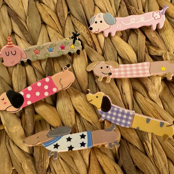 Novelty Weiner Dog Hair Clips - Free Shipping