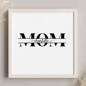 Alfabeto de monograma dividido del día de las madres SVG, DXF, PNG, Alfabeto de marco, Archivo de corte para Cricut, Silueta, 26 Archivos de corte Svg Png Dxf individuales