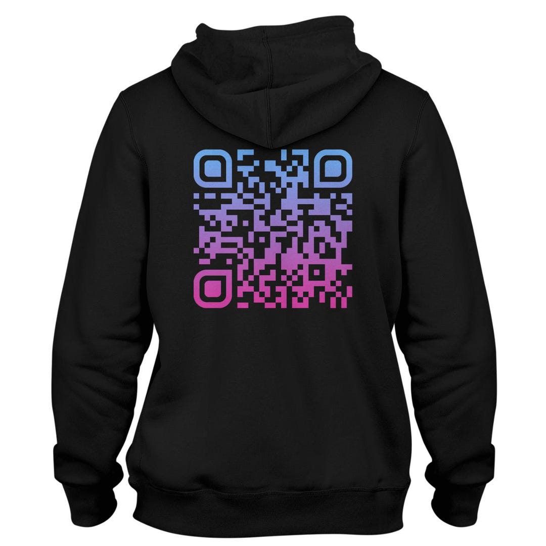 Custom QR Code Hoodie — Personalized Scan to Link Sweatshirt, Custom ...