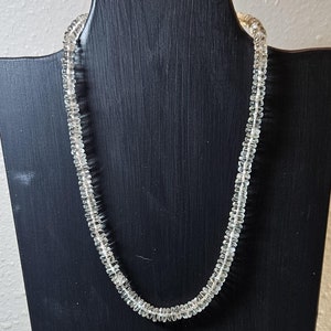 Green Amethyst Necklace with Sterling Silver Clasp 18 inches