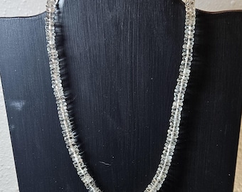 Green Amethyst Necklace with Sterling Silver Clasp 18 inches