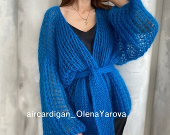 Patrón de tejido de cárdigan de mohair, Patrón de tejido de cárdigan fácil, Patrón de cárdigan de mohair. Patrón de cárdigan de verano, Patrón de cárdigan Air