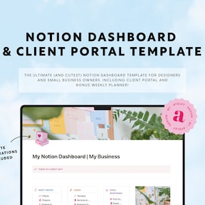 デザイナーのための究極の（そして最もかわいい！）Notionダッシュボード＆クライアントポータルテンプレート！ボーナス無料！フリーランスビジネスNotionシステムハブ