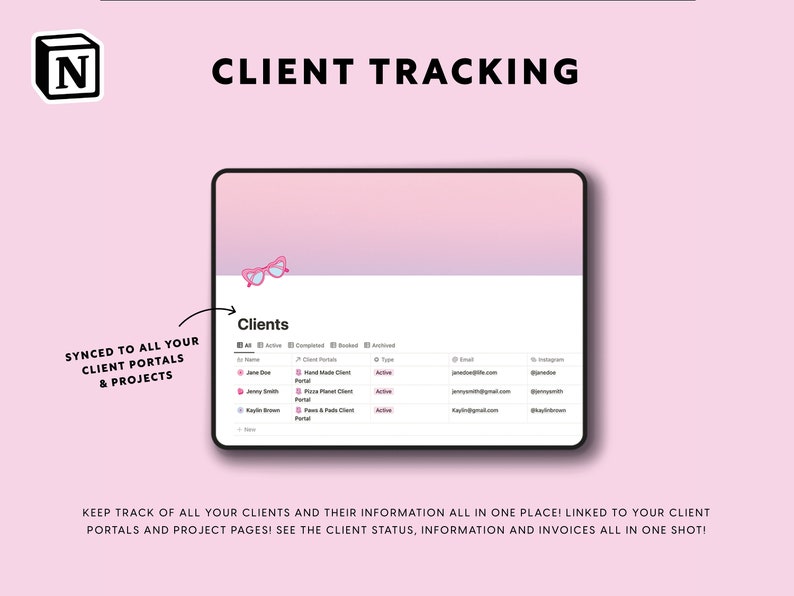 The Ultimate (and Cutest!) Notion Dashboard & Client Portal Template ...