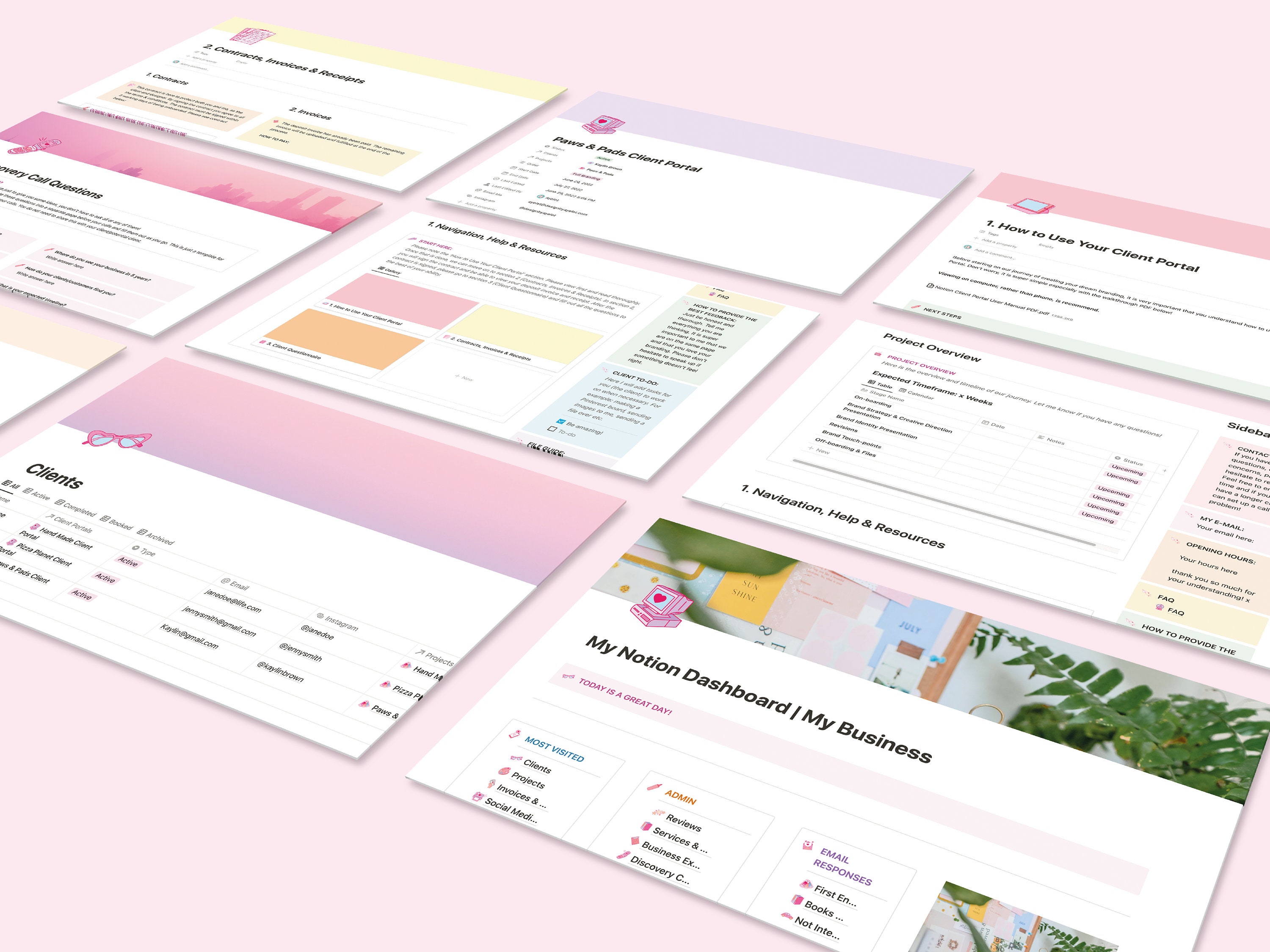 The Ultimate (and Cutest!) Notion Dashboard & Client Portal Template ...