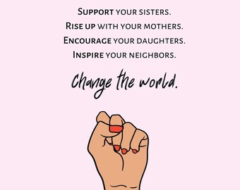 International Women's Day, Feminist, Unite Women, Girl Gang, Graphic Image