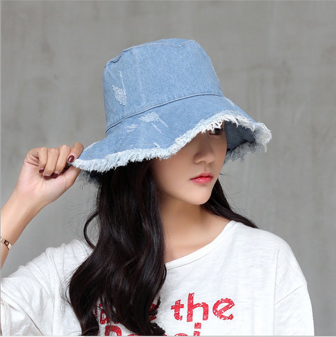 Japan Street Fashion Bucket Hat Boro Denim Blue Japanese | Etsy