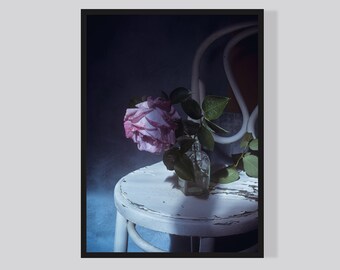 Still life art print, Rose Printable Photo Wall Art, Instant Download, Rose Wall Poster, Rose Photo Home Decor, Rose still life Wall Art