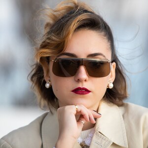 2000s DOLCE GABBANA shield sunglasses rimless D&G 2103