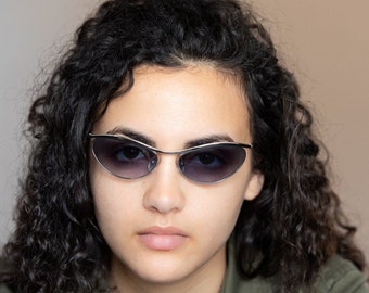 1990s MOSCHINO 3120s vintage sunglasses small silver metal butterfly