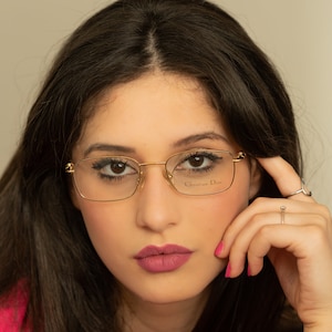 1990s DIOR 4513 vintage squared eyeglasses gold metal