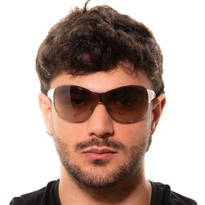 2000s Prada 54G rounded shield sunglasses