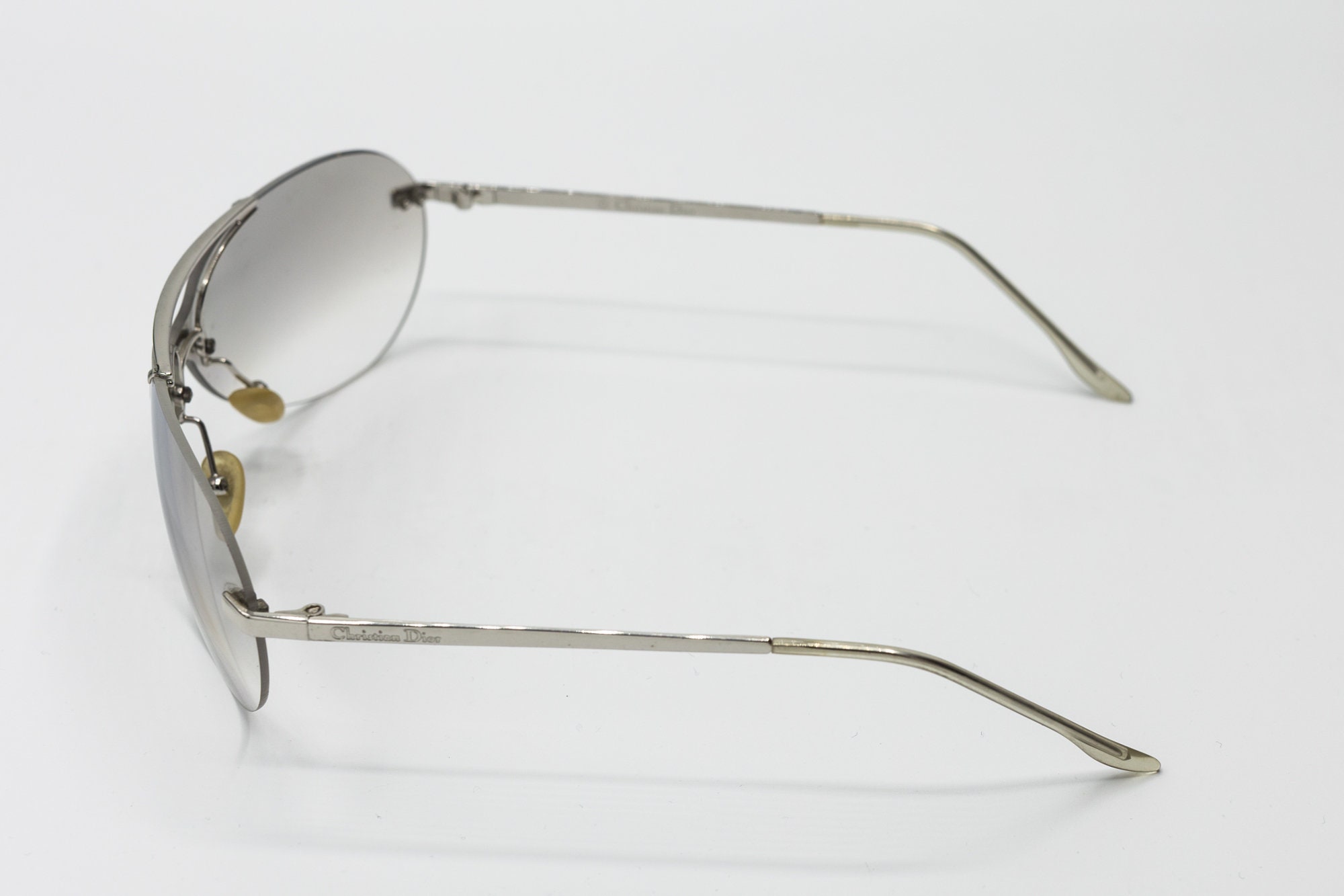 2000s DIOR Mini Aviator Sunglasses Silver Metal - Etsy