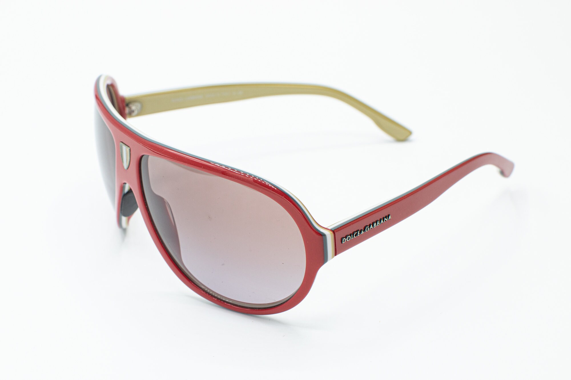 2000s Dolce & Gabbana Aviator Sunglasses Red Italy Flag 4057